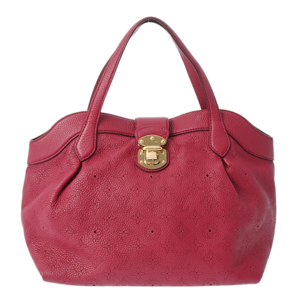 LOUIS VUITTON Monogram Mahina Seals Grenat Leather Handbag